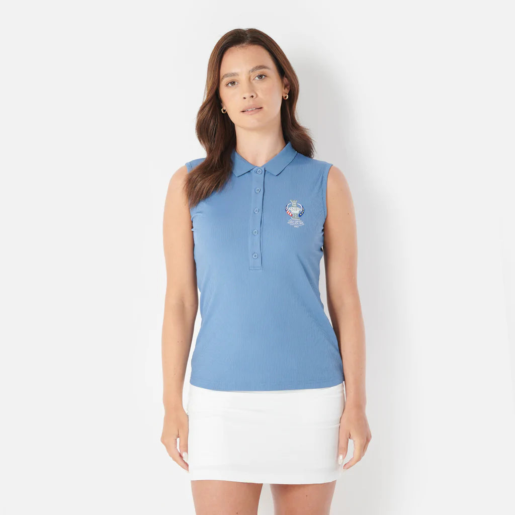 Technical sleeveless polo shirt